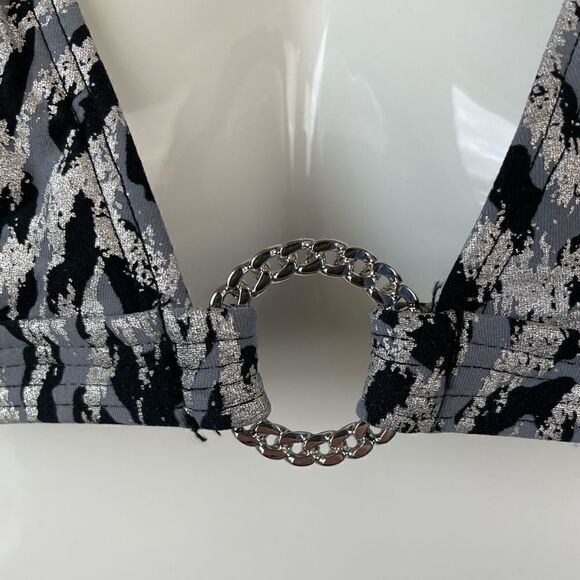 MICHAEL Michael Kors Metallic Silver and Black Bikini Sizes S or M - Picture 3 of 8